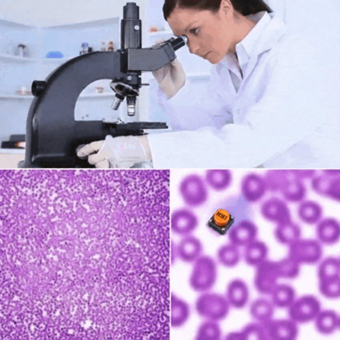 Meme: a scientist at a microscope; the zoomed-in slide shows a tiny RESET button among the cells.